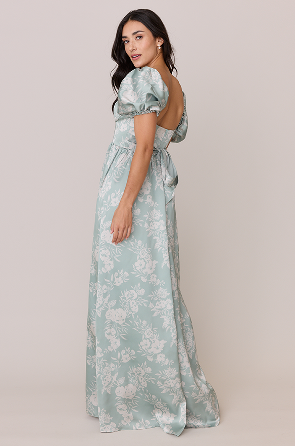 Revelry Isabella Satin Floral Print Dress