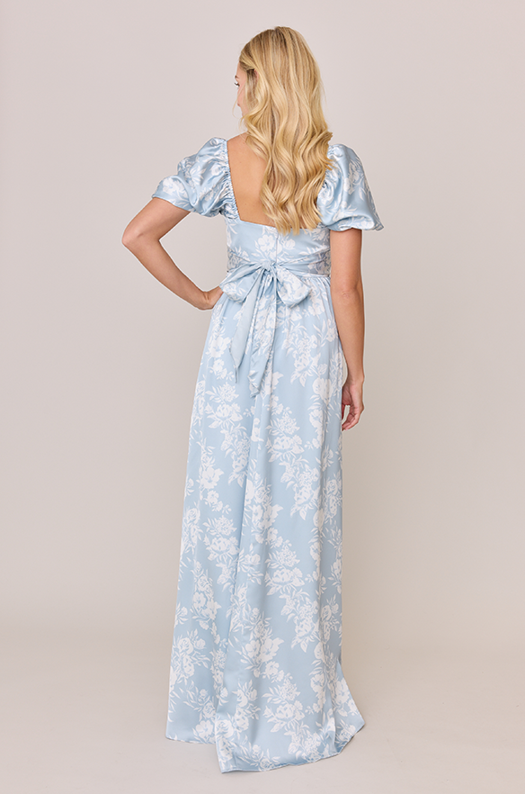 Revelry Isabella Satin Floral Print Dress