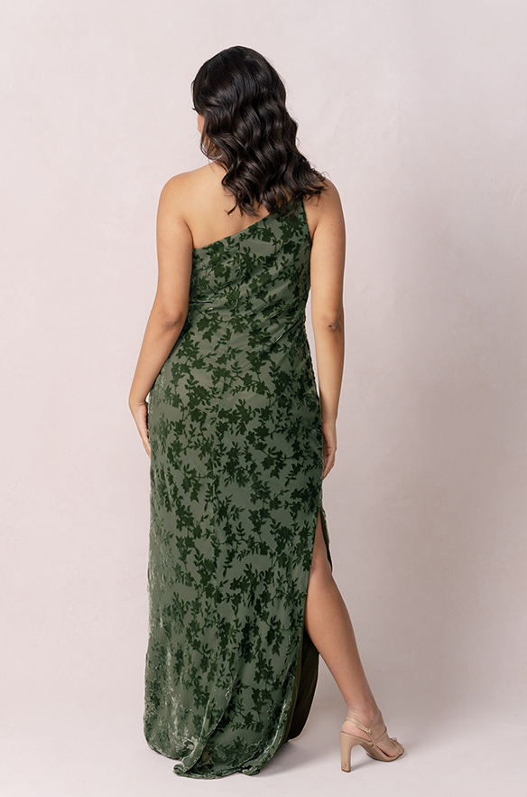 Revelry Jade Floral Burnout Velvet Dress