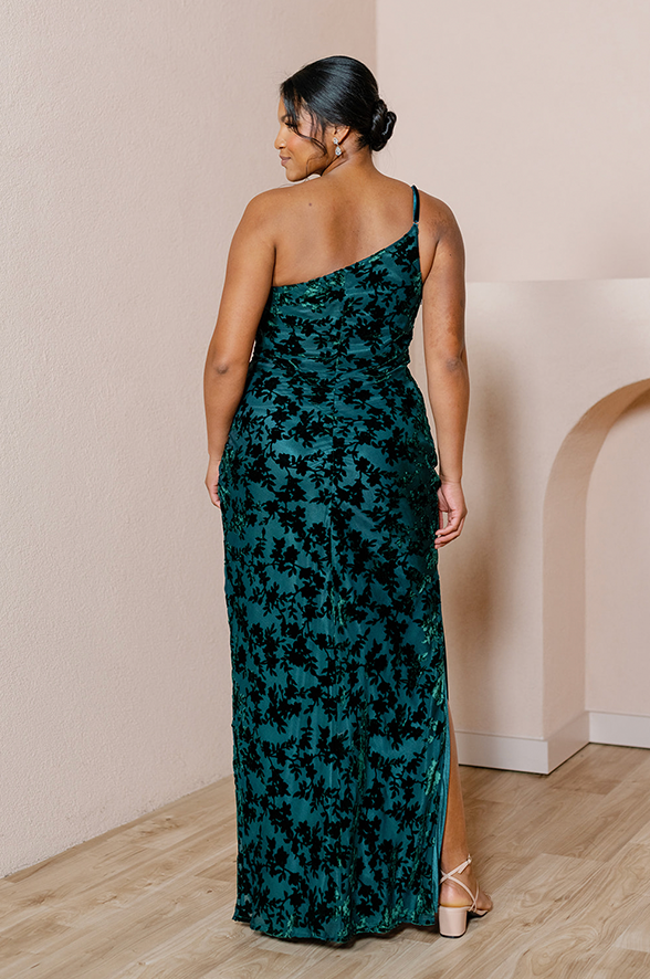 Revelry Jade Floral Burnout Velvet Dress