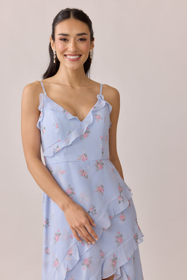 Revelry Jules Chiffon Floral Print Dress