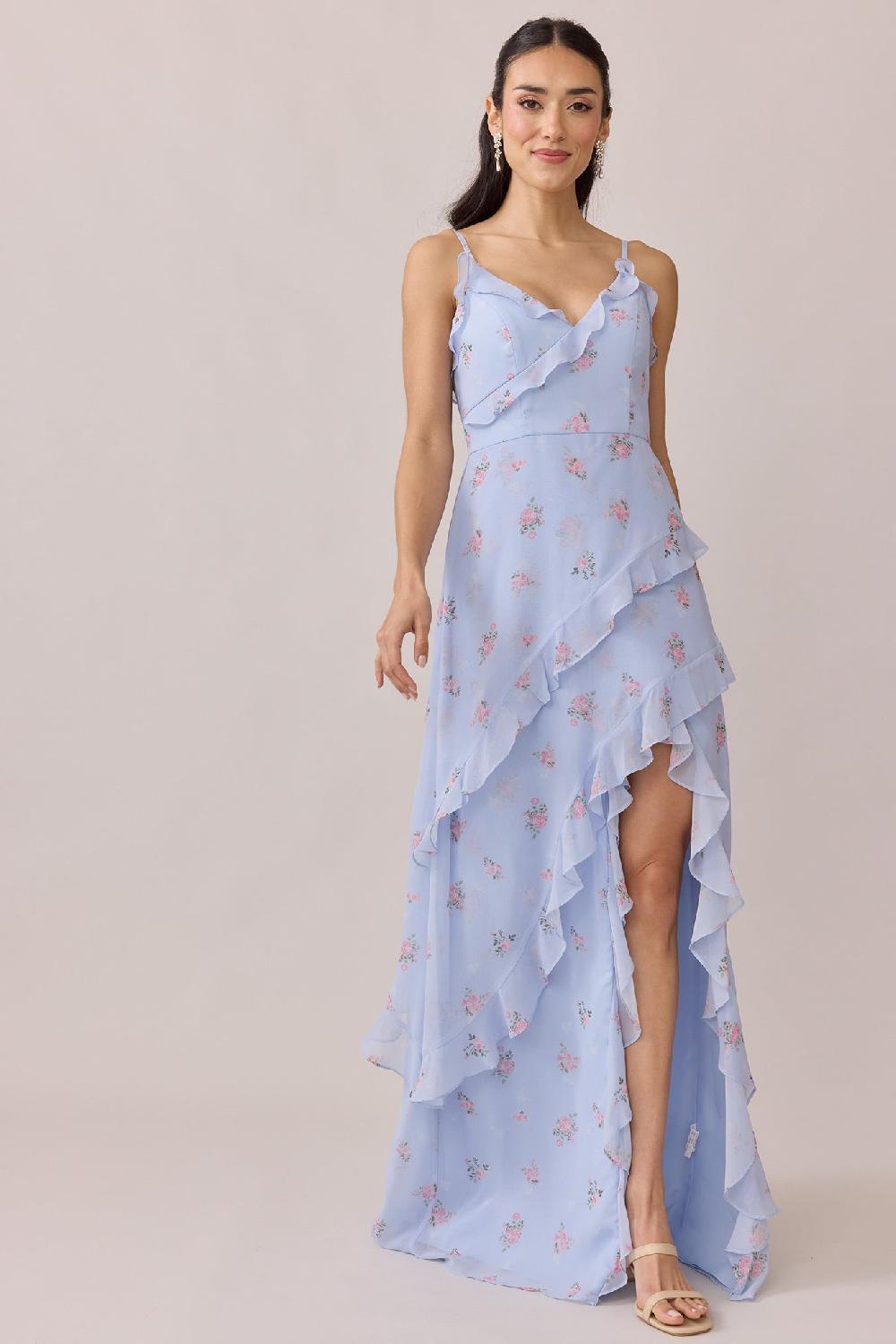 revelry Jules Chiffon Floral Print Dress