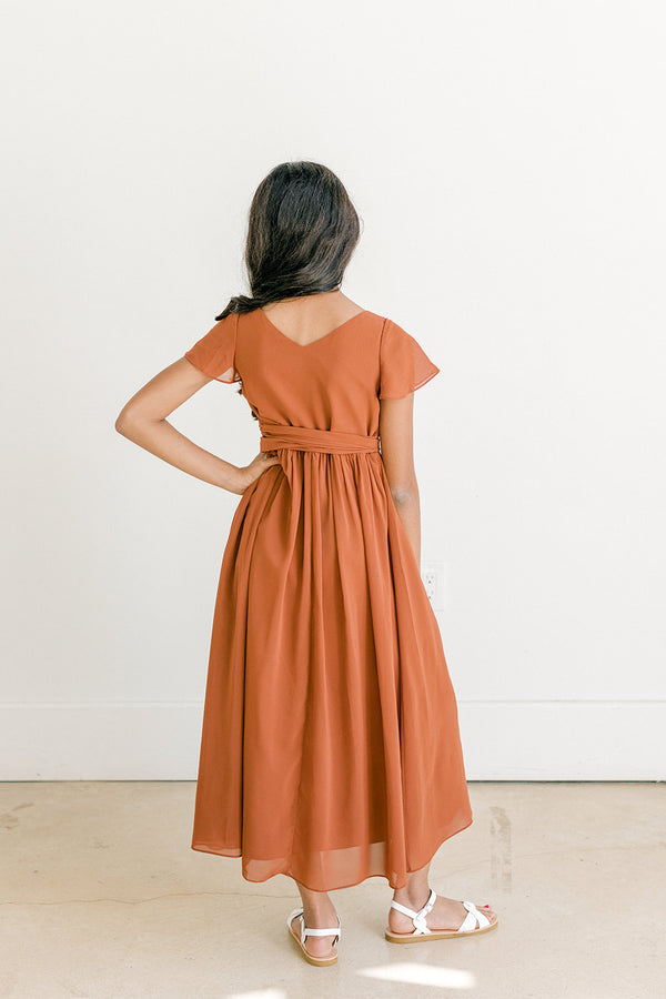 Revelry Juniors Harper Chiffon Faux Wrap Dress