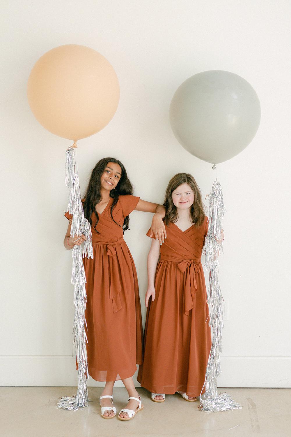 revelry Juniors Harper Chiffon Faux Wrap Dress