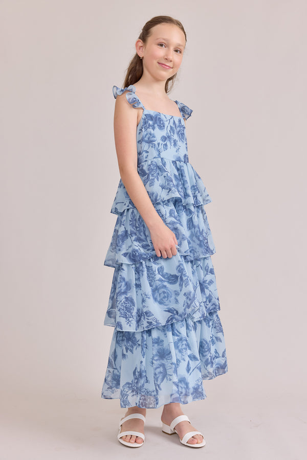 Revelry Juniors Poppy Chiffon Floral Print Dress