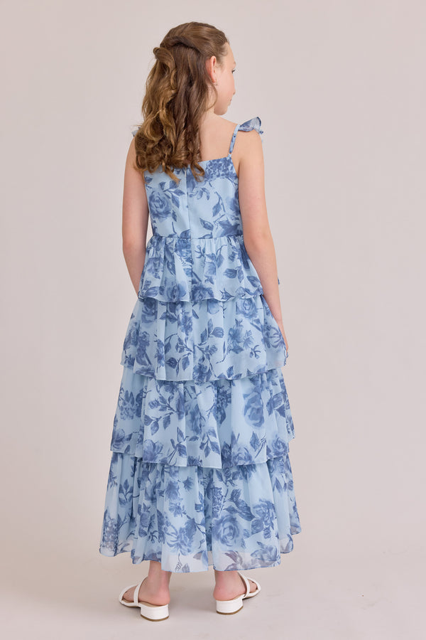 Revelry Juniors Poppy Chiffon Floral Print Dress