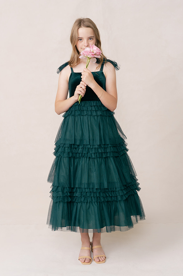 revelry Juniors Tallulah Velvet + Tulle Dress