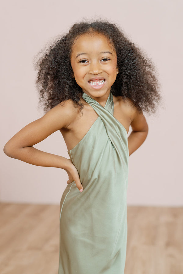 Revelry Kids Athena Satin Dress