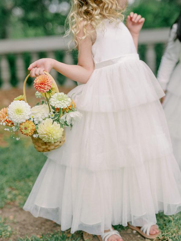 Revelry Kids Breely Satin + Tulle Dress