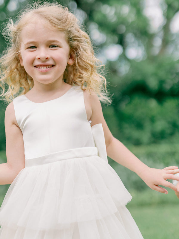 Revelry Kids Breely Satin + Tulle Dress
