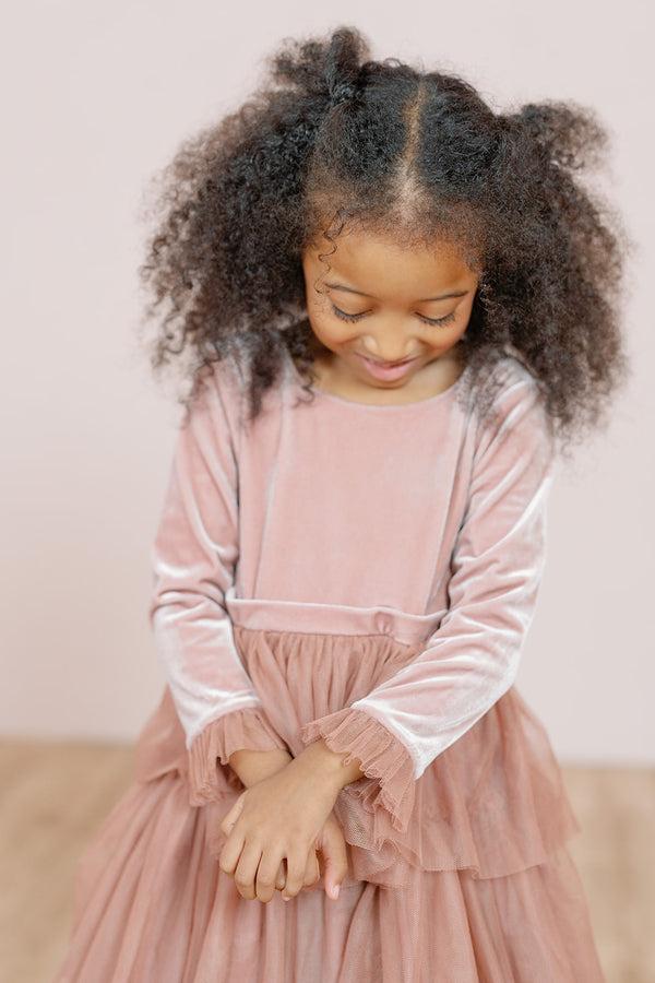 Revelry Kids Dottie Velvet + Tulle Dress