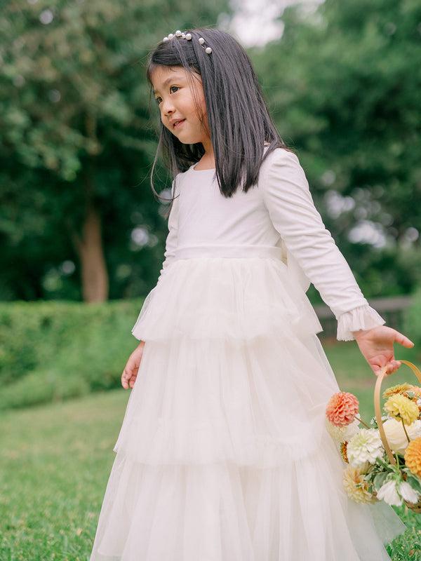 Revelry Kids Dottie Velvet + Tulle Dress