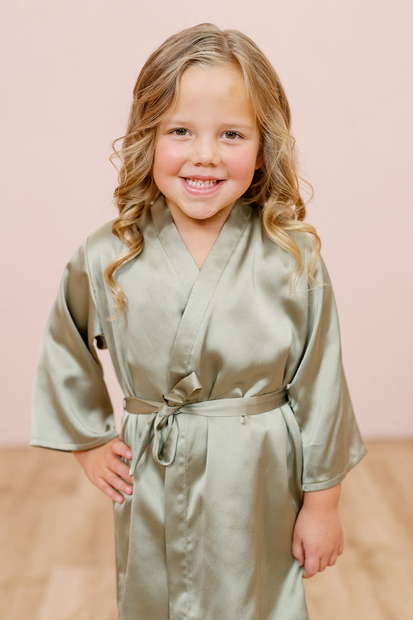 Revelry Kids Getting Ready Satin Floral Print Robe