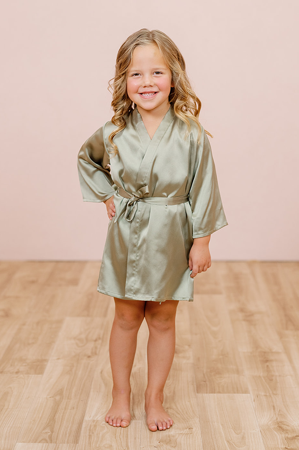 Revelry Kids Getting Ready Satin Floral Print Robe