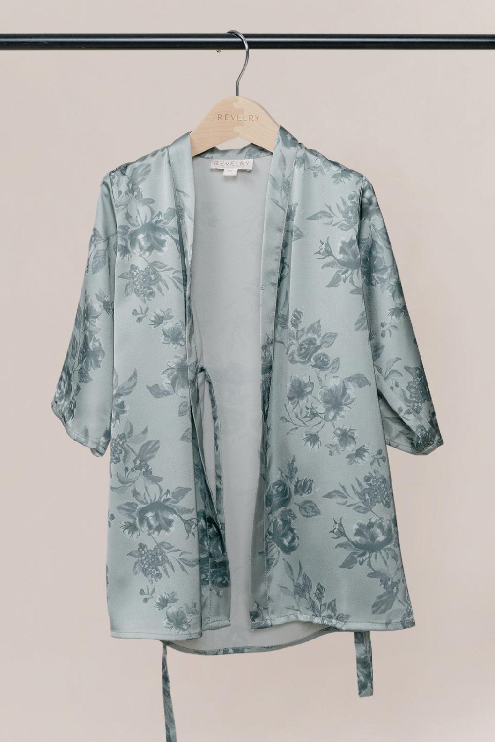 revelry Kids Getting Ready Satin Floral Print Robe