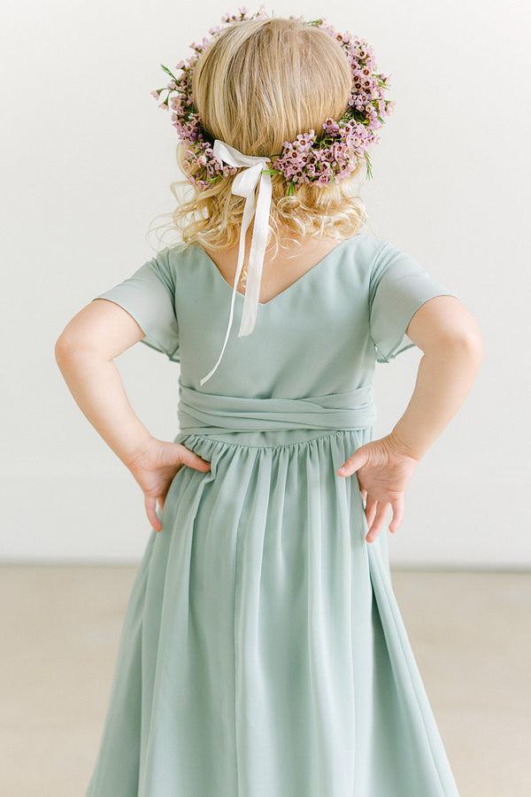 Revelry Kids Harper Chiffon Faux Wrap Dress