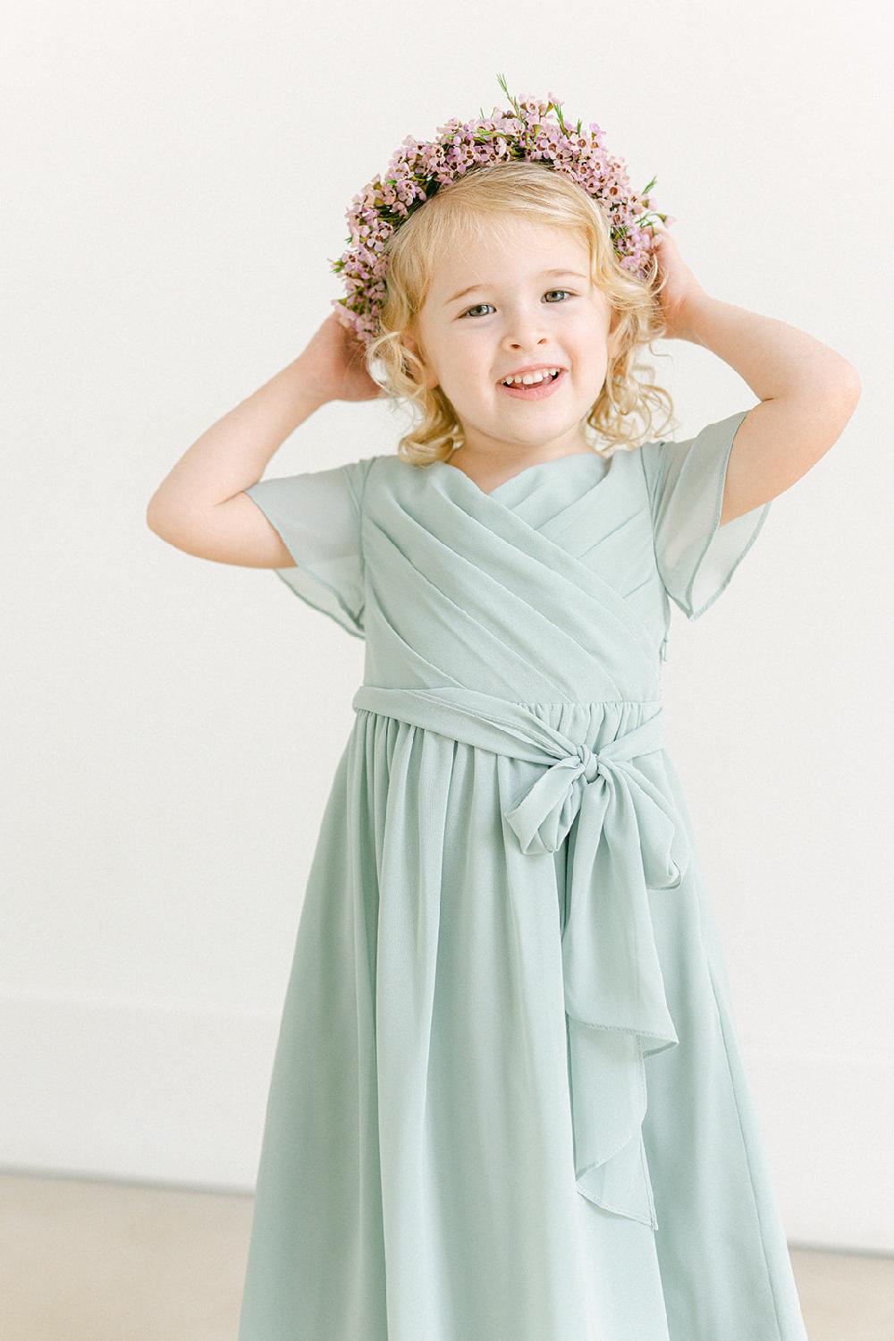 revelry Kids Harper Chiffon Faux Wrap Dress