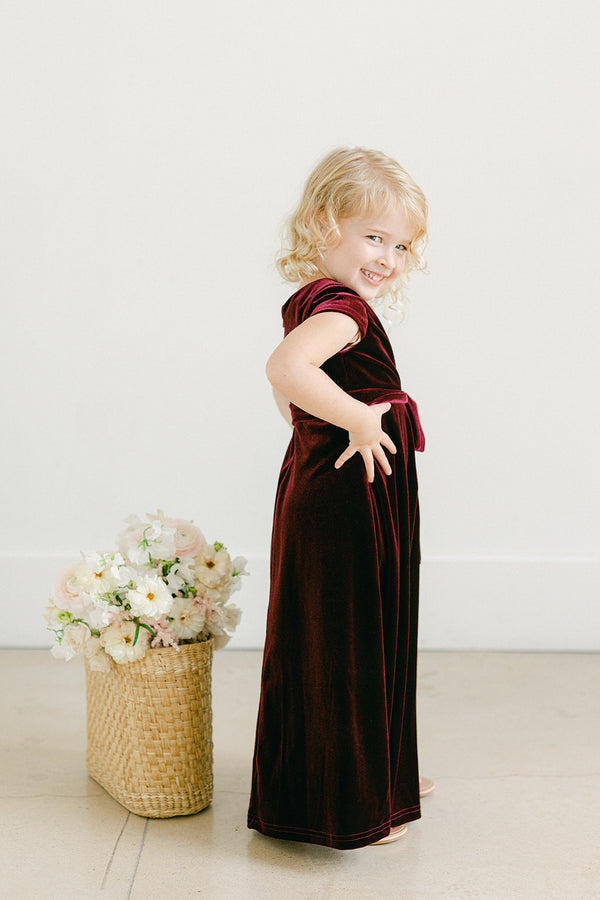 Revelry Kids Harper Faux-Wrap Velvet Dress