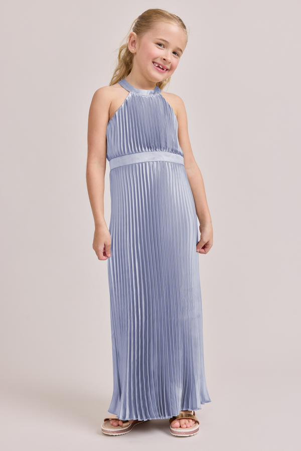 Revelry Kids Mazie Satin Pleated Dress
