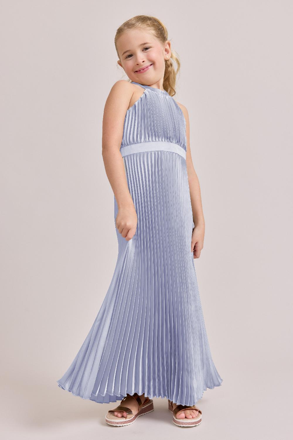 revelry Kids Mazie Satin Pleated Dress