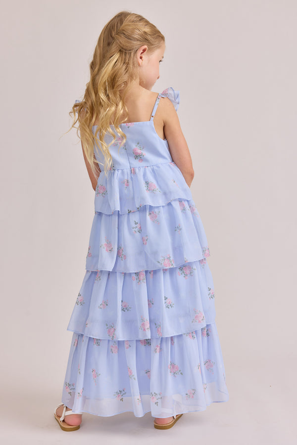 Revelry Kids Poppy Chiffon Floral Print Dress