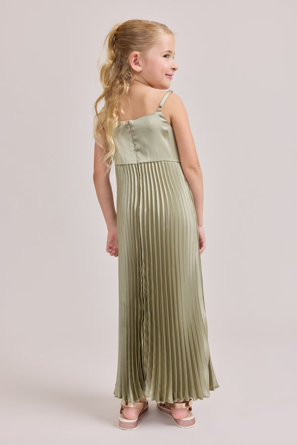Revelry Kids Saylor Satin Pleated Dress