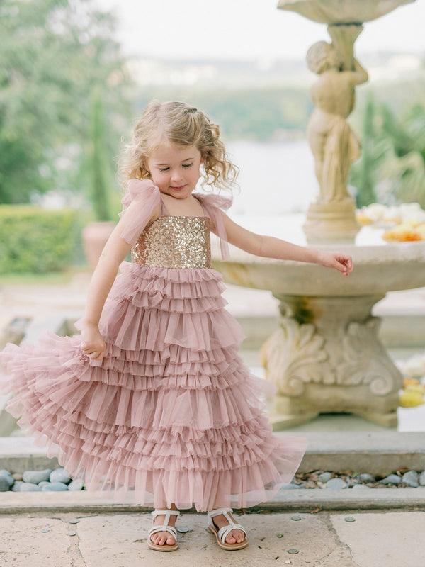 Revelry Kids Tallulah Sequin + Tulle Dress