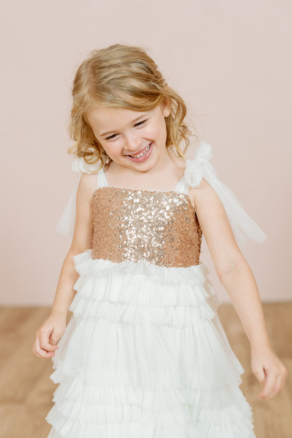 Revelry Kids Tallulah Sequin + Tulle Dress