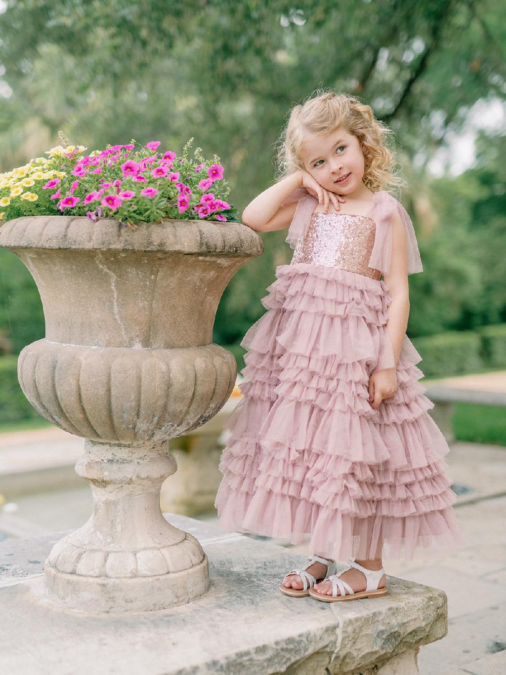 revelry Kids Tallulah Sequin + Tulle Dress