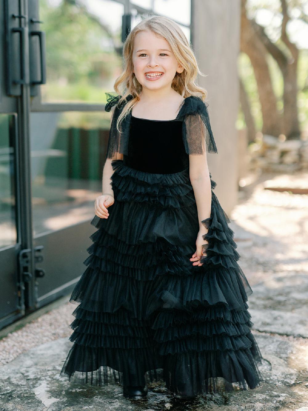revelry Kids Tallulah Velvet + Tulle Dress