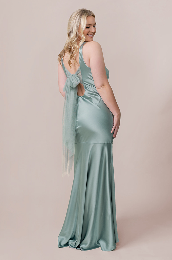 revelry Lana Satin + Tulle Dress