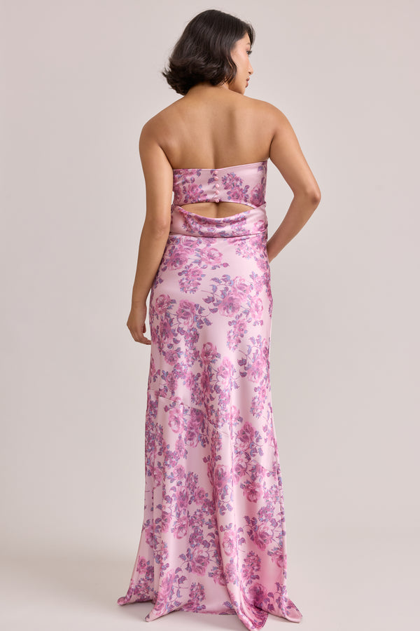 Revelry Leo Satin Floral Print Dress