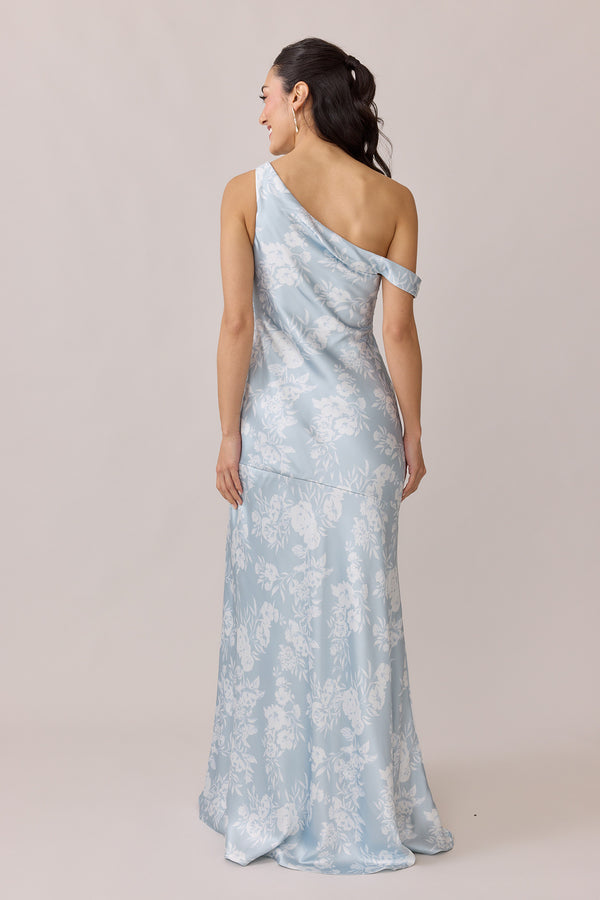 Revelry Livvy Satin Floral Print Dress