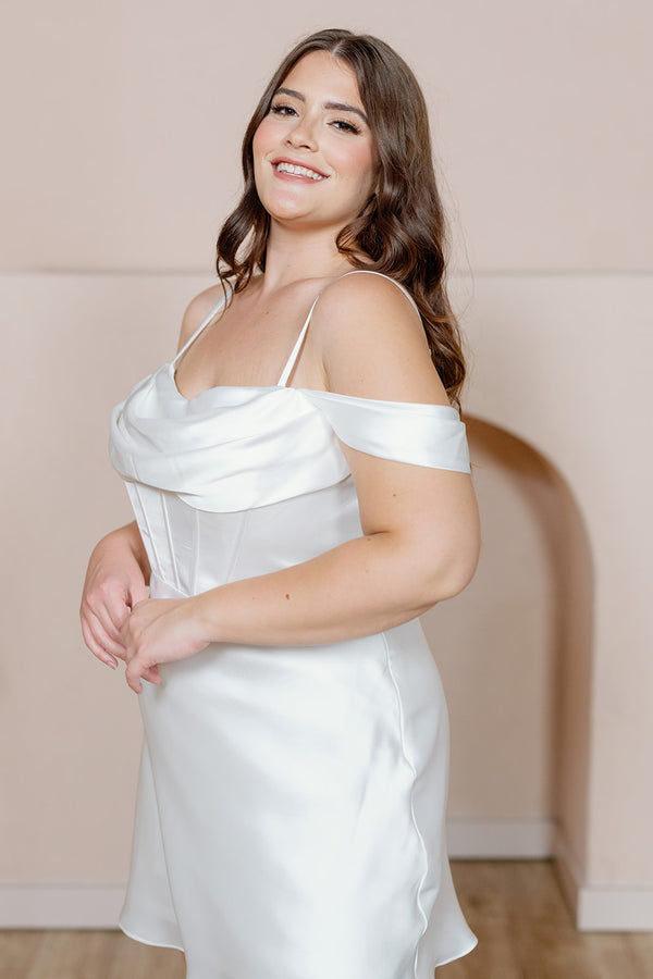 Revelry London Convertible Satin Mini Dress