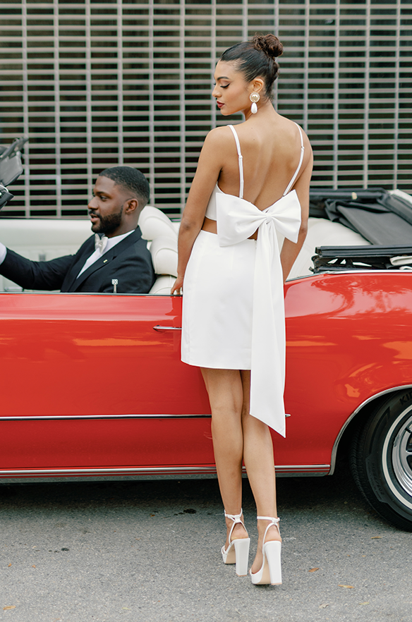 Revelry Lyla Crepe Mini Skirt