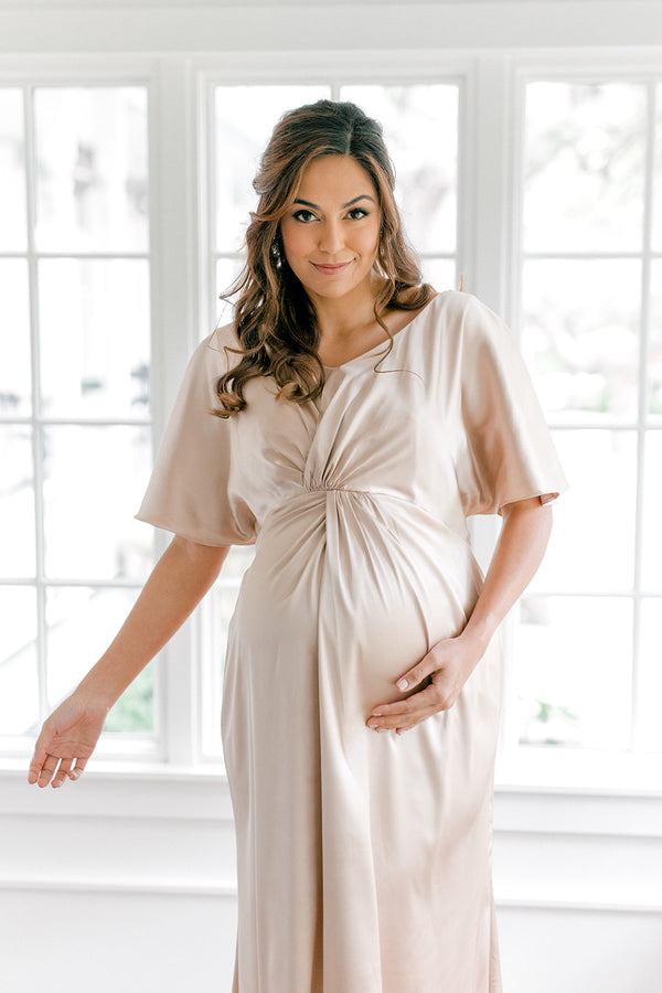 Revelry Maternity Gwen Satin Dress
