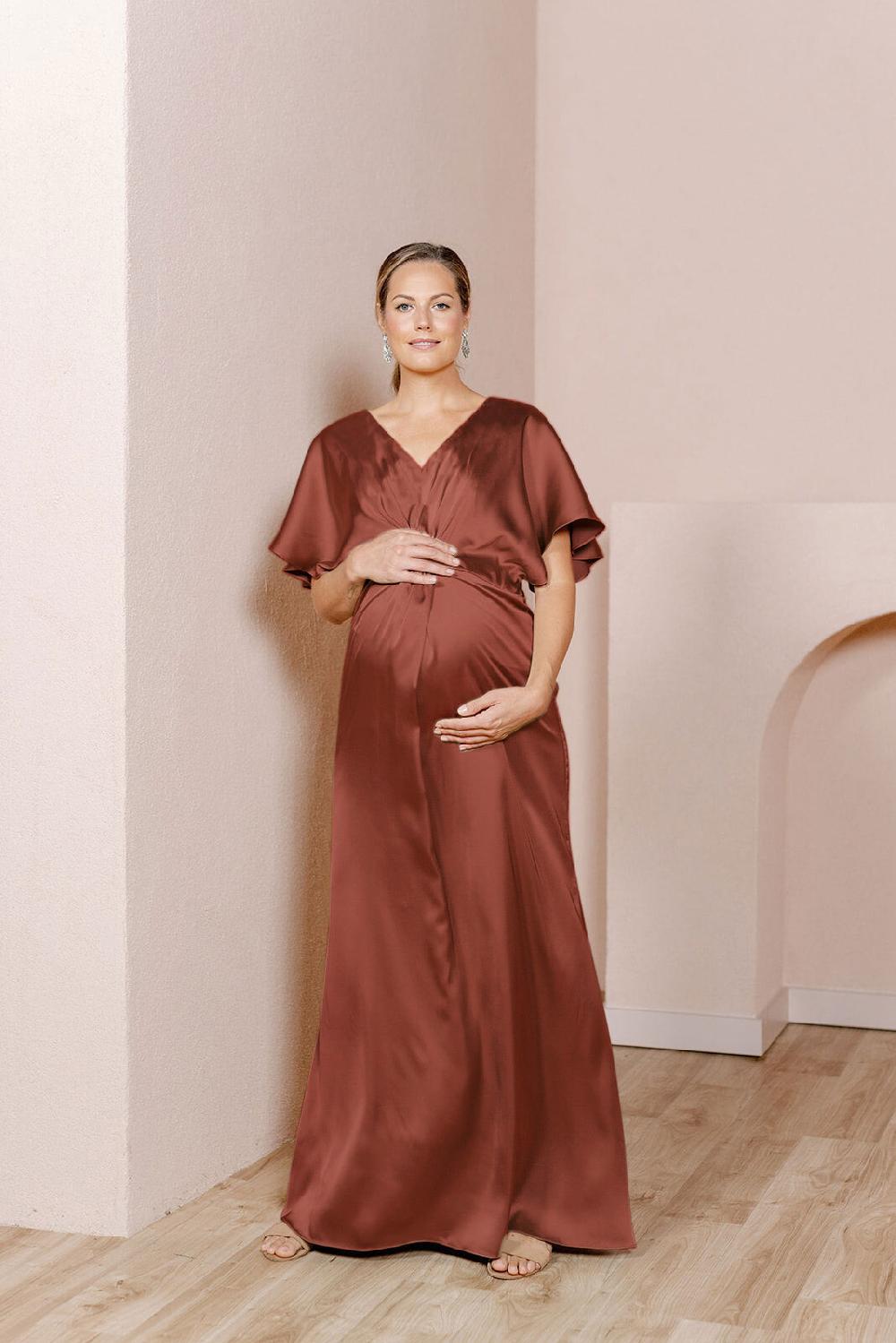 revelry Maternity Gwen Satin Dress