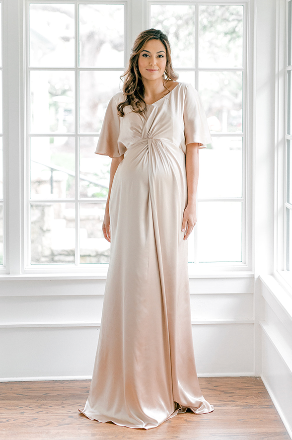 revelry Maternity Gwen Satin Dress