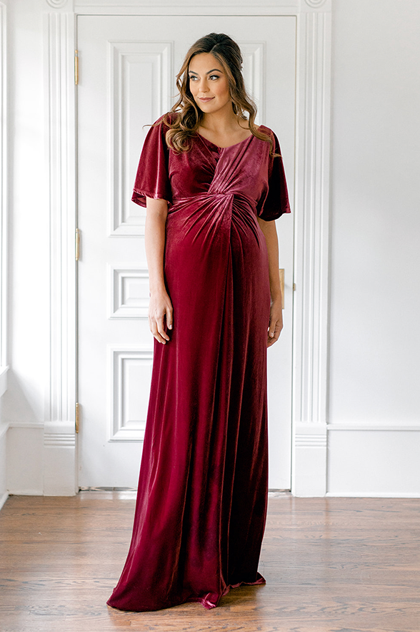 revelry Maternity Gwen Velvet Dress