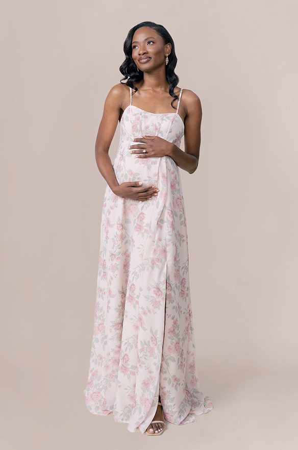 revelry Maternity Nova Chiffon Floral Print Dress
