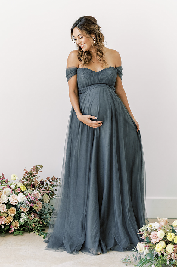 revelry Maternity Rosalie Tulle Convertible Dress