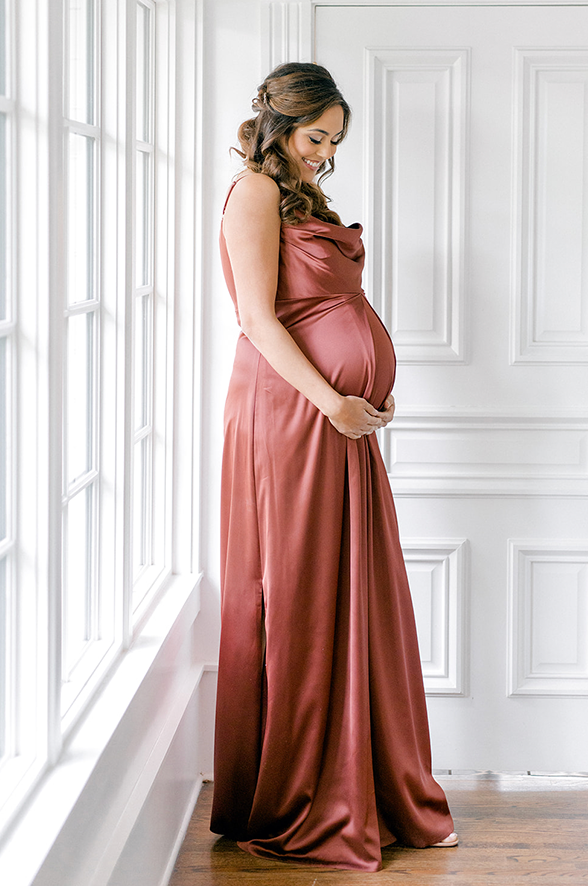 Revelry Maternity Skye Satin Dress