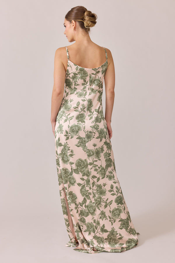 Revelry Maternity Skye Satin Floral Print Dress