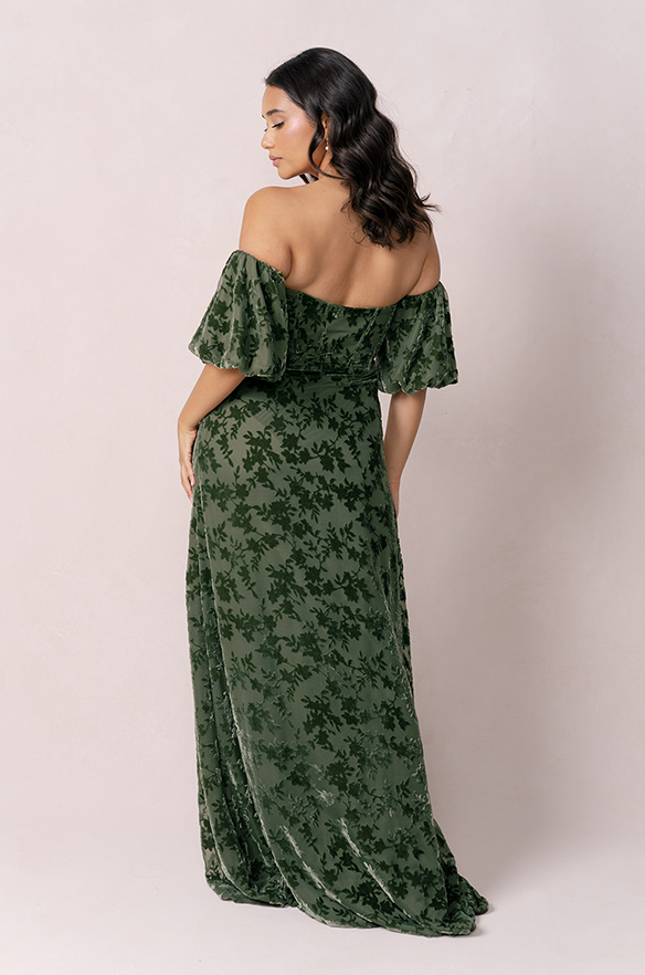 Revelry Mona Floral Burnout Velvet Dress