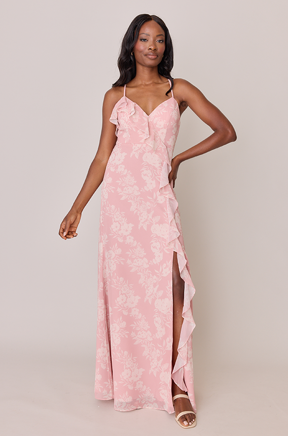 revelry Paloma Chiffon Floral Print Dress