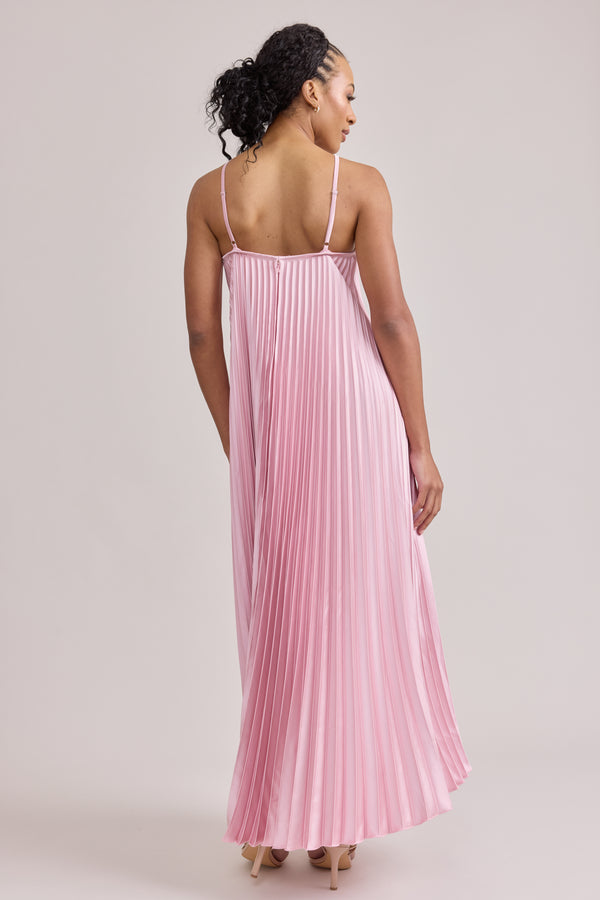 Revelry Rayne Satin Pleated Dress