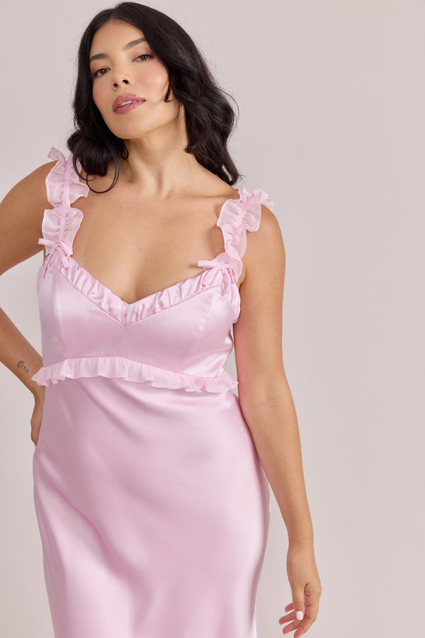 Revelry Romy Satin + Chiffon Dress