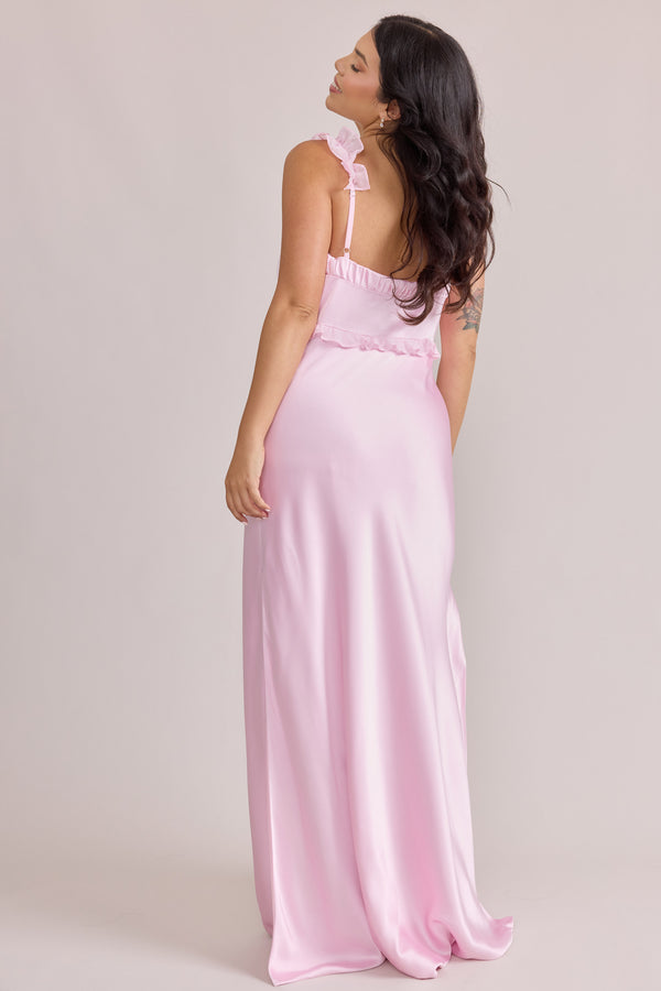 Revelry Romy Satin + Chiffon Dress