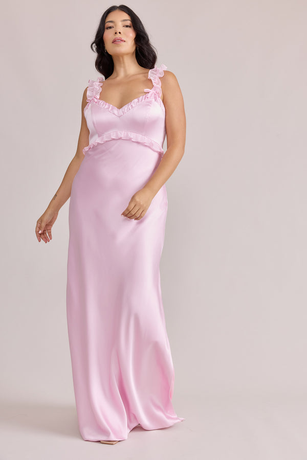 Revelry Romy Satin + Chiffon Dress
