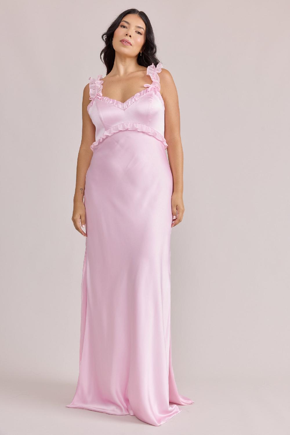 revelry Romy Satin + Chiffon Dress